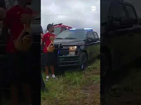 Dramatic body camera photos reveals vehicle flip midair after hitting tow truck ramp in Georgia