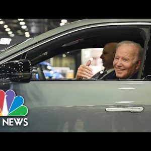 Biden Drives Electrical Vehicle At Detroit Auto Articulate