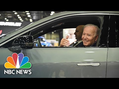 Biden Drives Electrical Vehicle At Detroit Auto Articulate