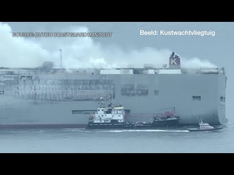 Cargo Ship Rotund of Vehicles Catches Fire off Dutch Wing
