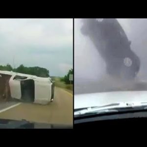 Automobile Rolls Over Whereas Loading on a Tow Truck and Other Cars That Flipped Over