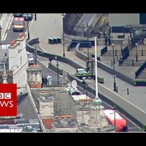Westminster car rupture: Aerial pictures of the rupture   – BBC News