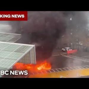 BREAKING: Video presentations fiery explosion at U.S-Canada border